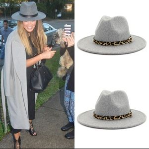 Fedora Panama Wool Blend Hat Light Gray